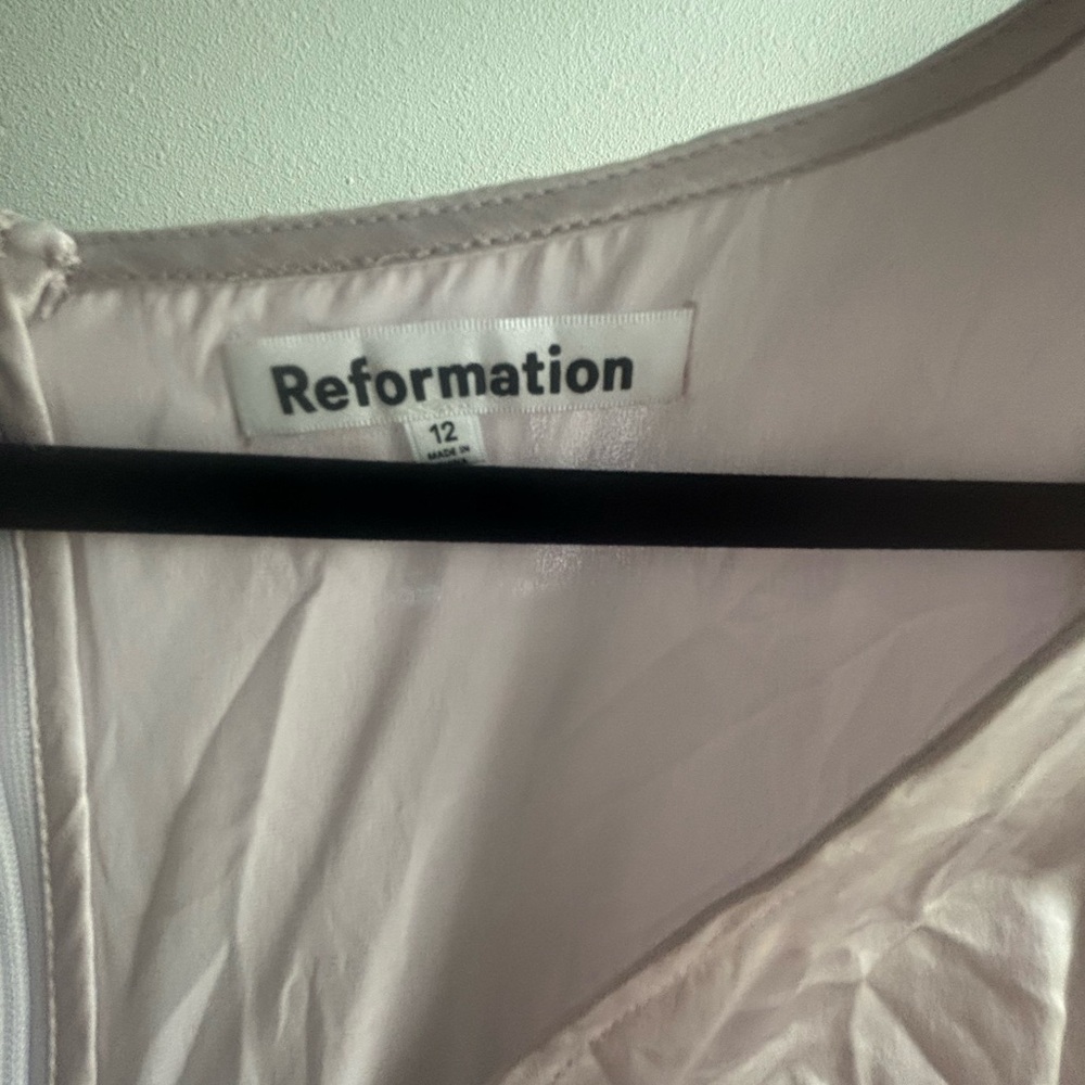 Reformation Silk Midi Dress in Pale Lilac - Picture 3 of 5